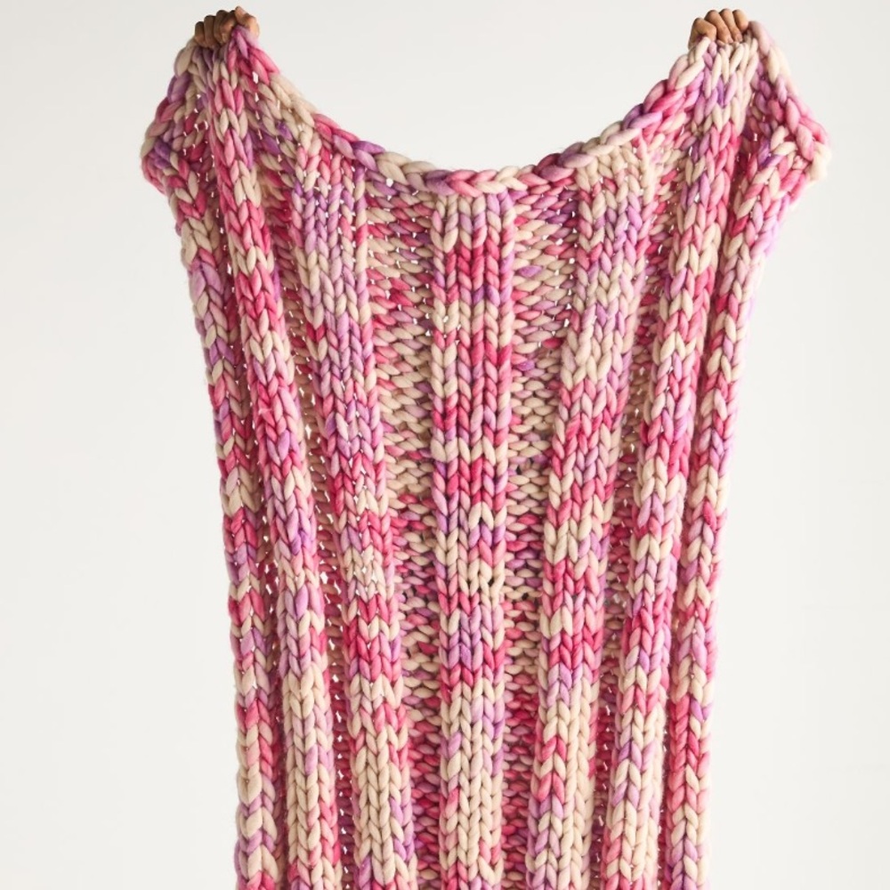 Chunky‎ Wool Knit Throw Blanket